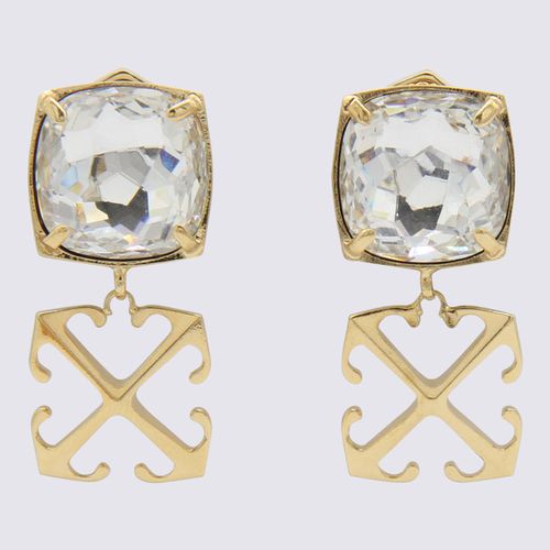 Gold Brass And Crystal Arrows Earrings - Off-White - Modalova
