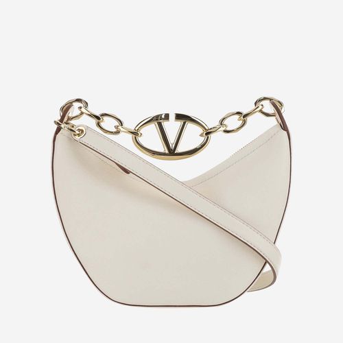 Mini Hobo Vlogo Moon Bag In Nappa Leather With Chain - Valentino Garavani - Modalova