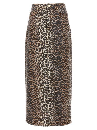 Ganni Animal Print Long Skirt - Ganni - Modalova