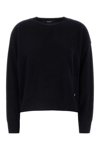 Midnight Blue Stretch Wool Blend Sweater - Versace - Modalova