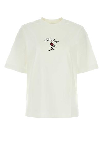 White Stretch Cotton T-shirt - Burberry - Modalova