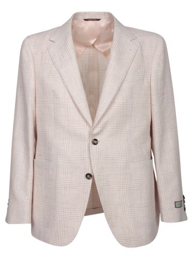 White/pink Wool And Linen Jacket - Canali - Modalova