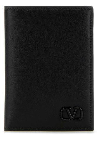 Black Leather Vlogo Wallet - Valentino Garavani - Modalova