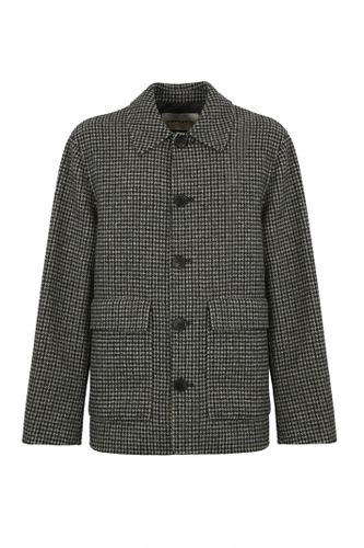 Amaranto Houndstooth Wool Overshirt - Amaranto - Modalova