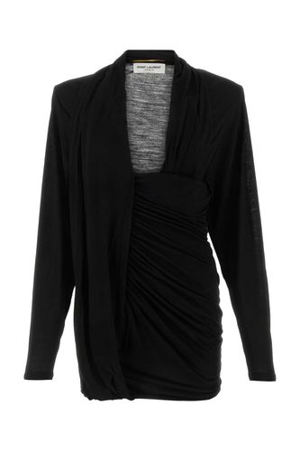 Saint Laurent Black Wool Mini Dress - Saint Laurent - Modalova