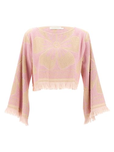 Pop Long Sleeve Towelling Crop Top - Zimmermann - Modalova