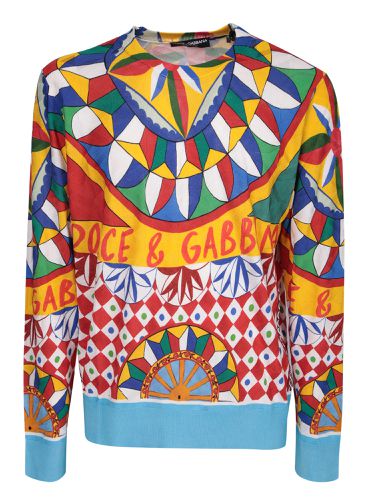 Cart Print Multicolor Jumper - Dolce & Gabbana - Modalova