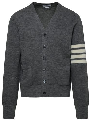 Grey Virgin Wool Cardigan - Thom Browne - Modalova