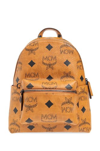 All-over Logo Printed Zipped Backpack - MCM - Modalova