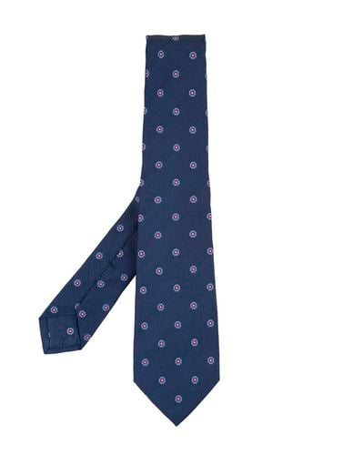 Kiton Blue Tie With Flower Pattern - Kiton - Modalova