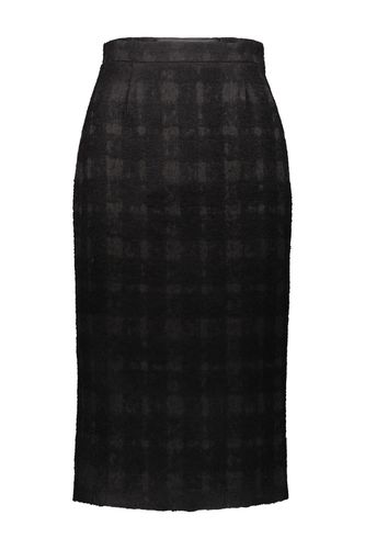 Pencil Skirt In Solid Check Boucle - Rochas - Modalova