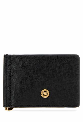 Black Leather Medusa Biggie Wallet - Versace - Modalova