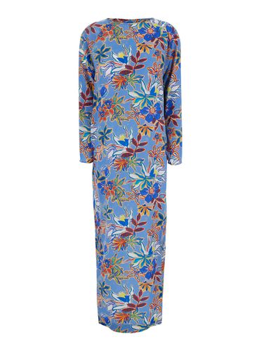 Murui Light Bluedress With All-over Floral Print In Silk Woman - Momonì - Modalova