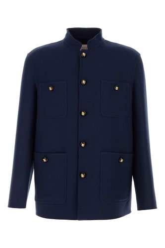 Navy Blue Wool Blend Jacket - Valentino Garavani - Modalova