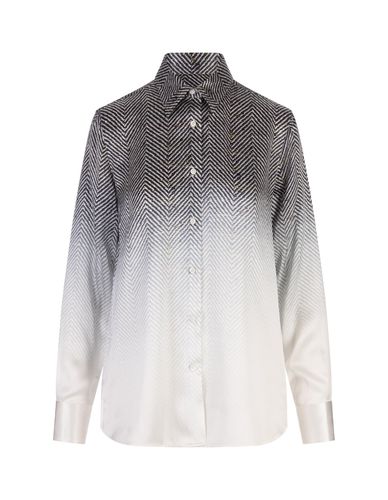 Silk Shirt With Shaded Chevron Pattern - Ermanno Scervino - Modalova