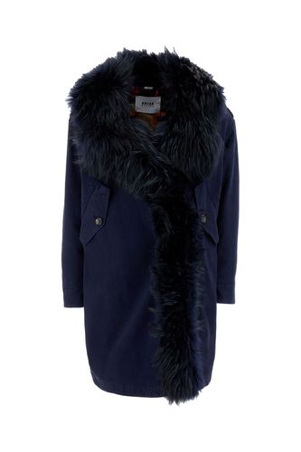 Midnight Blue Stretch Cotton Parka - Bazar Deluxe - Modalova