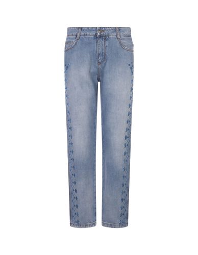 Regular Fit Jeans With Ethnic Embroidery In Blue - Ermanno Scervino - Modalova