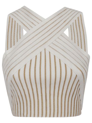 Balmain Crossover Knitted Crop Top - Balmain - Modalova