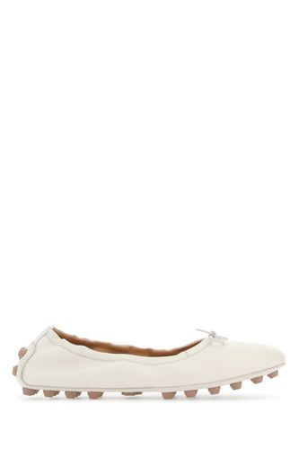 Ivory Leather Bubble Ballerinas - Tod's - Modalova