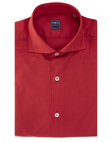 Fedeli Sean Shirt In Red Panamino - Fedeli - Modalova