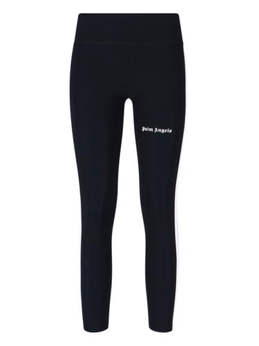 Leggings With Contrast Logo And Side Bands - Palm Angels - Modalova