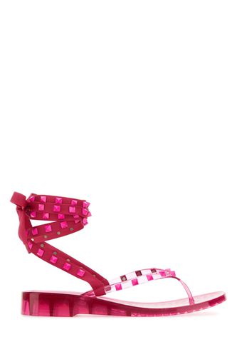 Pink Pp Rubber Gladiator Rockstud Thong Sandals - Valentino Garavani - Modalova