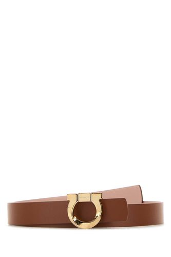 Powder Pink Leather Reversible Belt - Ferragamo - Modalova