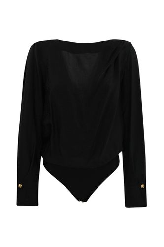 Jacquard Satin Body Shirt With Necklace - Elisabetta Franchi - Modalova