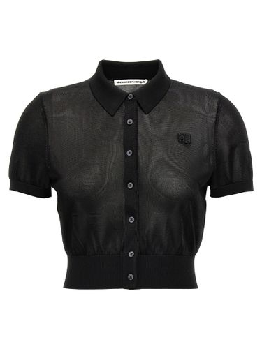 Cropped Polo Shirt - T by Alexander Wang - Modalova