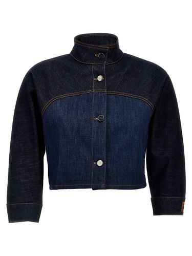 Fendi Two-tone Denim Cropped Jacket - Fendi - Modalova