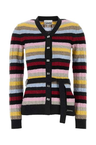 Embroidered Wool Blend Cardigan - Ganni - Modalova