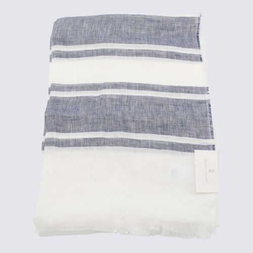 Blue And White Linen Scarves - Brunello Cucinelli - Modalova