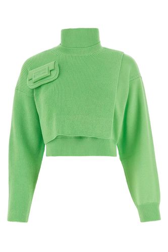 Light Green Stretch Cotton Sweater - Fendi - Modalova