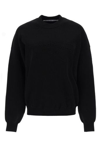 Crew-neck Sweater With Embossed Logo - Alexander Wang - Modalova