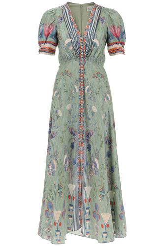 Lea Long Dress In Printed Silk - Saloni - Modalova
