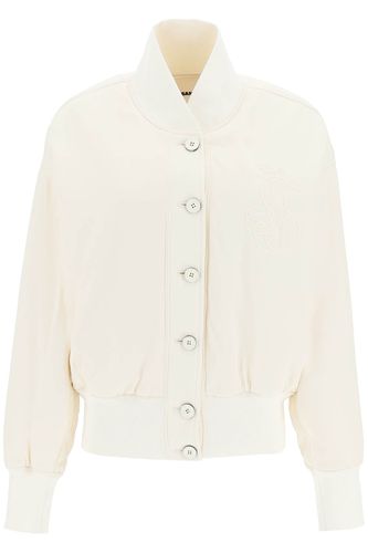 Bomber Jacket With Embroidered Monogram - Jil Sander - Modalova