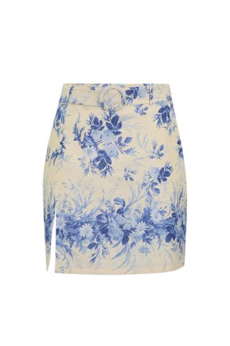 TwinSet Linen Skirt With Print - TwinSet - Modalova