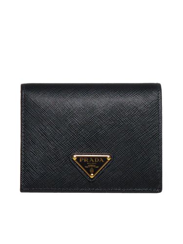 Saffiano Logo Plaque Small Wallet - Prada - Modalova