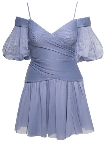 Light-blue Pleated Mini Dress In Chiffon Woman - Zimmermann - Modalova