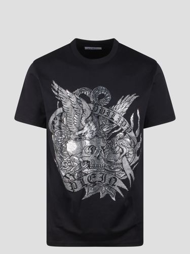 Round Neck Ss Tattoo T-shirt - Philipp Plein - Modalova