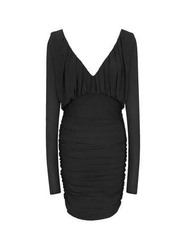 Cupro Dress With Drapery - Saint Laurent - Modalova