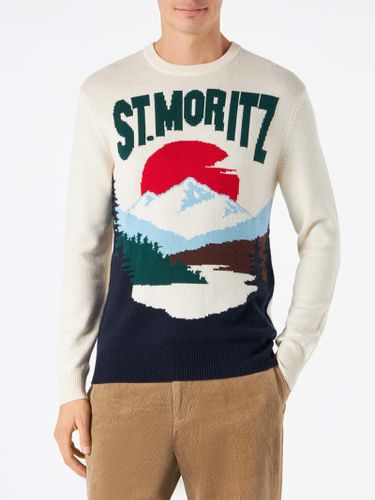 Man Sweater With St. moritz Postcard Jacquard - MC2 Saint Barth - Modalova