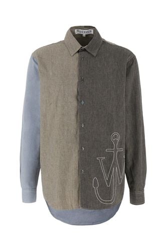 J. W. Anderson Anchor-embroidered Colour-block Patchwork Shirt - J.W. Anderson - Modalova