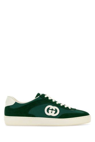 Green Suede And Fabric Sneakers - Gucci - Modalova