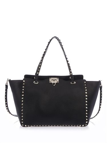 Rockstud Medium Tote In Calf Leather - Valentino Garavani - Modalova