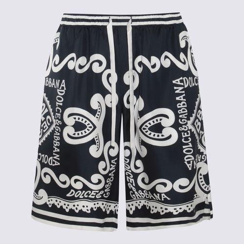 Black And White Silk Shorts - Dolce & Gabbana - Modalova