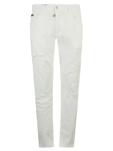 Logo Patched Distressed Effect Jeans - Dolce & Gabbana - Modalova