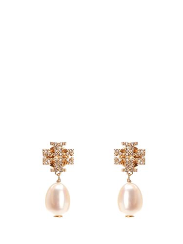 Kira Pave Pearl Drop Earrings - Tory Burch - Modalova