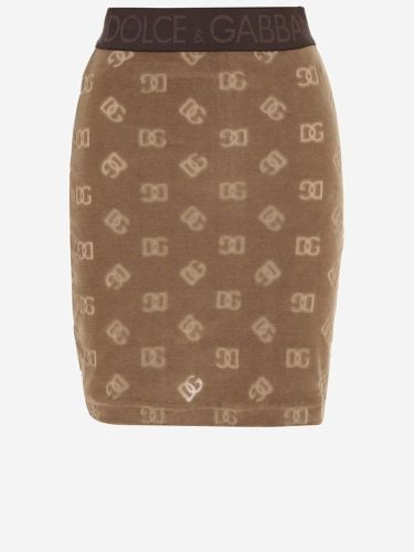 Cotton Skirt With Dg Pattern - Dolce & Gabbana - Modalova