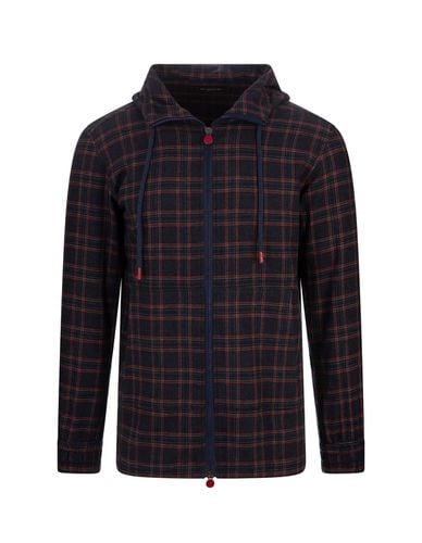 And Red Check Zip-up Hoodie - Kiton - Modalova